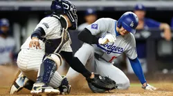 Shohei Ohtani #17 of the Los Angeles Dodgers slides safely into home plate against the New York Yankees at Yankee Stadium on June 09, 2024 in the Bronx borough of New York City. (Photo by Luke Hales/Getty Images)