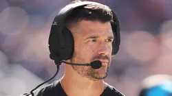 Head coach Dave Canales of the Carolina Panthers looks on against the Chicago Bears at Soldier Field on October 06, 2024 in Chicago, Illinois.