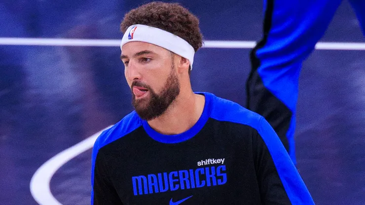 Klay Thompson 31 of the Dallas Mavericks during their preseason game against the Los Angeles Clippers