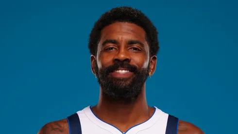 Kyrie Irving #11 of the Dallas Mavericks poses for a portrait during the Dallas Mavericks Media Day at Mavericks Training Center on September 30, 2024 in Dallas, Texas.