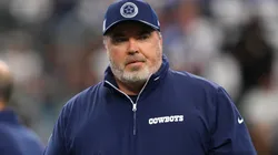 Head coach Mike McCarthy of the Dallas Cowboys looks on before a game against the Detroit Lions at AT&T Stadium on October 13, 2024 in Arlington, Texas.