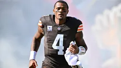 Deshaun Watson #4 of the Cleveland Browns is introduced before a game against the Cincinnati Bengals at Huntington Bank Field on October 20, 2024 in Cleveland, Ohio.