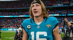 Jacksonville Jaguars v New England Patriots International Series 20 10 2024. Jacksonville Jaguars quarterback Trevor Lawrence (16) during the International Series match between Jacksonville Jaguars and New England Patriots at Wembley Stadium, London, England on 20 October 2024.
