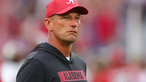 Head coach Kalen DeBoer of the Alabama Crimson Tide at Bryant-Denny Stadium on September 28, 2024 in Tuscaloosa, Alabama.