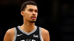 Victor Wembanyama #1 of the San Antonio Spurs looks on during the second half against the Boston Celtics