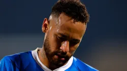 Neymar of Al Hilal reacts during the Saudi Pro League match between Al Hilal and Al Shabab at Prince Faisal Bin Fahad on September 29, 2023 in Riyadh, Saudi Arabia.