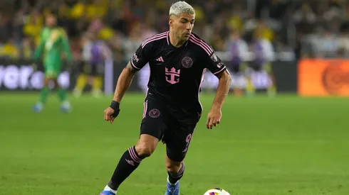 Luis Suarez #9 of Inter Miami CF seen in action during the game against the Columbus Crew at Lower.com Field on October 02, 2024 in Columbus, Ohio. (Photo by Jason Mowry/Getty Images)