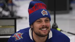 Auston Matthews #34 of the Toronto Maple Leafs attends the 2024 NHL All-Star Skills Competition on February 02, 2024 in Toronto, Ontario, Canada.