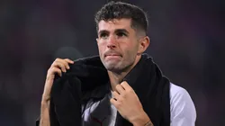 Christian Pulisic of AC Milan celebrates during the Serie A TIM match between Bologna FC and AC Milan at Stadio Renato Dall'Ara on August 21, 2023 in Bologna, Italy. (Photo by Alessandro Sabattini/Getty Images)