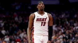 Bam Adebayo #13 of the Miami Heat stands on the court during their game against the Sacramento Kings at Golden 1 Center on February 26, 2024 in Sacramento, California.