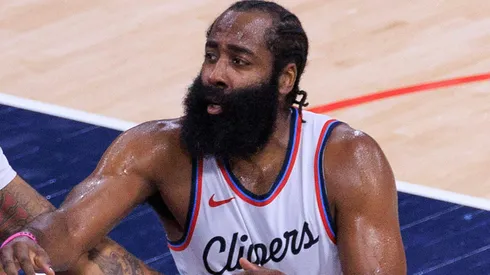 James Harden 1 during his preseason game on Monday October 14, 2024 at Intuit Dome Arena in Inglewood, California.