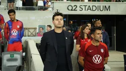 Head coach Mauricio Pochettino of the US Men's National Team stands for the National Anthem before the game between Panama and the United States in a international friendly match at Q2 stadium on October 12, 2024 in Austin, Texas. (Photo by Ronald Cortes/Getty Images)