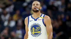 Stephen Curry #30 of the Golden State Warriors stands on the court during their game against the Sacramento Kings during their preseason game at Chase Center on October 11, 2024 in San Francisco, California.