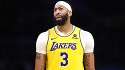 Anthony Davis #3 of the Los Angeles Lakers looks on during the second half of a game against the Charlotte Hornets
