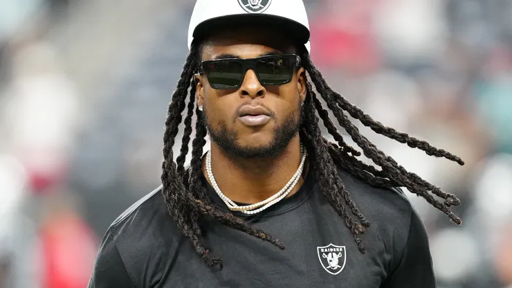 Wide receiver Davante Adams #17 of the Las Vegas Raiders walks on the field before a preseason game against the San Francisco 49ers at Allegiant Stadium on August 23, 2024 in Las Vegas, Nevada.