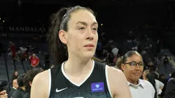 Breanna Stewart #30 of the New York Liberty walks off the court after the Liberty defeated the Las Vegas Aces