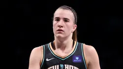 Sabrina Ionescu #20 of the New York Liberty looks on during the second quarter of Game Two of the WNBA Finals