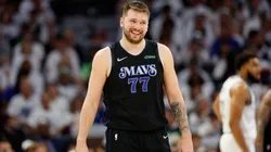 Luka Doncic #77 of the Dallas Mavericks reacts during the third quarter against the Minnesota Timberwolves