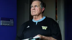 Bill Belichick, former NFL coach, looks on during the game between the Washington Huskies and the Michigan Wolverines at Husky Stadium on October 05, 2024 in Seattle, Washington.