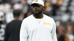 Pittsburgh Steelers head coach Mike Tomlin looks on before a game between the Steelers and the Las Vegas Raiders at Allegiant Stadium on October 13, 2024 in Las Vegas, Nevada.