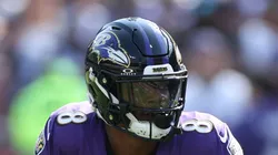 Quarterback Lamar Jackson #8 of the Baltimore Ravens rushes with the ball against the Washington Commanders at M&T Bank Stadium on October 13, 2024 in Baltimore, Maryland.