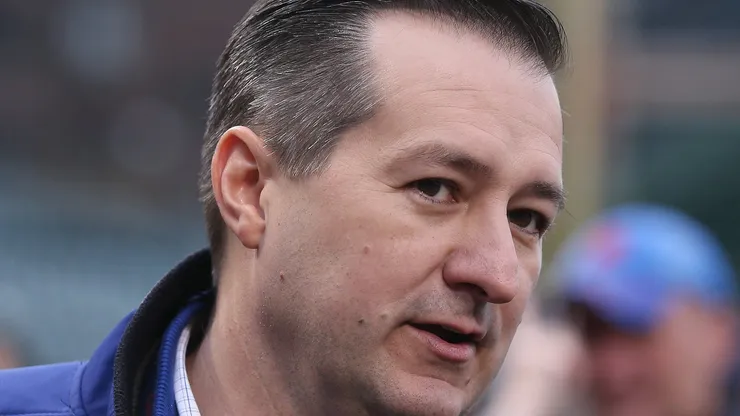Owner Tom Ricketts of the Chicago Cubs talks with reporters before the home opener against the Philadelphia Phillies at Wrigley Field on April 4, 2014 in Chicago, Illinois.