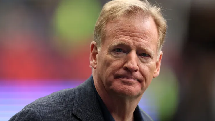 Roger Goodell, Commissioner of the NFL looks on prior to the NFL match between Jacksonville Jaguars and Chicago Bears at Tottenham Hotspur Stadium on October 13, 2024 in London, England.