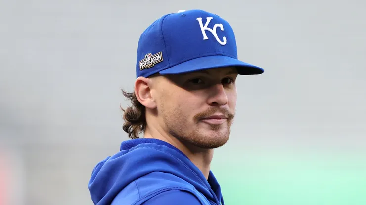 Bobby Witt Jr. #7 of the Kansas City Royals looks on prior to Game Two of the Division Series against the New York Yankees at Yankee Stadium on October 07, 2024 in New York City.