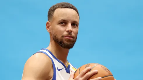 Stephen Curry #30 of the Golden State Warriors poses for the media during the Warriors Media Day