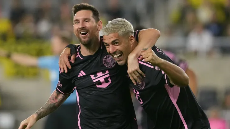 Lionel Messi #10 and Luis Suarez #9 of Inter Miami CF