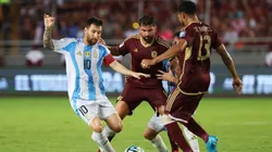 Lionel Messi of Argentina and Tomas Rincon of Venezuela battle for the ball during the FIFA World Cup 2026 South American Qualifier match between Venezuela and Argentina