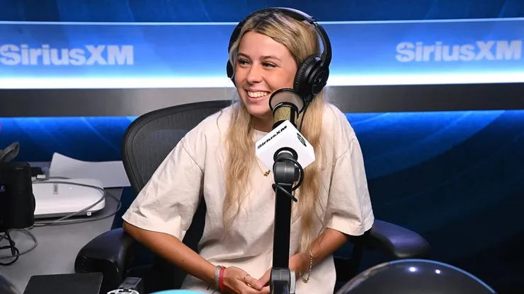 Hailey Welch on a podcast