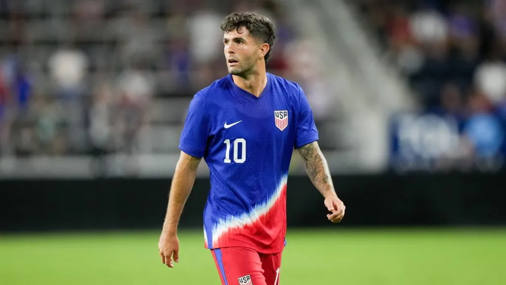 Christian Pulisic #10 of the United States walks across the field in the second half against New Zealand during an international friendly match at TQL Stadium on September 10, 2024 in Cincinnati, Ohio. (Photo by Dylan Buell/Getty Images)