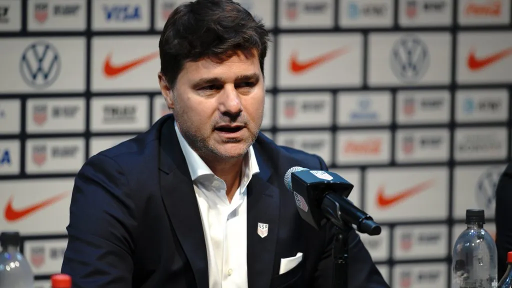 Mauricio Pochettino speaks to the media during a press conference after being introduced as the head coach of the U.S. Soccer Men’s National Team at Hudson Yards on September 13, 2024 in New York City. (Photo by Evan Bernstein/Getty Images)