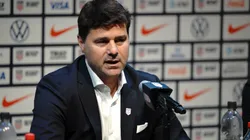 Mauricio Pochettino speaks to the media during a press conference after being introduced as the head coach of the U.S. Soccer Men's National Team at Hudson Yards on September 13, 2024 in New York City. (Photo by Evan Bernstein/Getty Images)