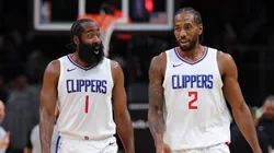 James Harden and Kawhi Leonard playing with the Los Angeles Clippers.