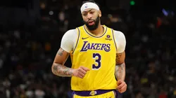 Anthony Davis #3 of the Los Angeles Lakers walks backcourt during a game against the Milwaukee Bucks