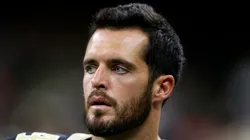 Derek Carr #4 of the New Orleans Saints looks on during a preseason game at Caesars Superdome on August 13, 2023 in New Orleans, Louisiana.
