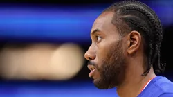 Kawhi Leonard #2 of the LA Clippers warms up before Game Two of the Western Conference First Round Playoffs against the Phoenix Suns at Footprint Center on April 18, 2023 in Phoenix, Arizona.
