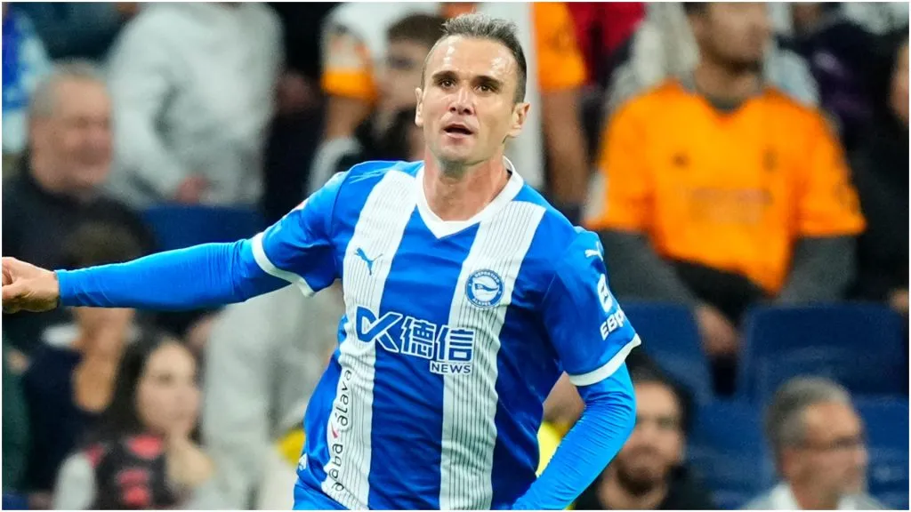 Kike Garcia centre-forward of Alaves – IMAGO / NurPhoto