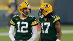 Aaron Rodgers and Davante Adams during their time with the Green Bay Packers