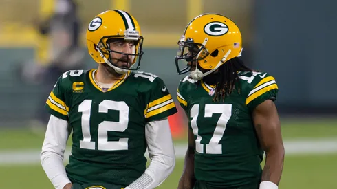 Aaron Rodgers and Davante Adams during their time with the Green Bay Packers