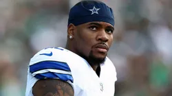 Micah Parsons of the Dallas Cowboys looks on against the Philadelphia Eagles at Lincoln Financial Field