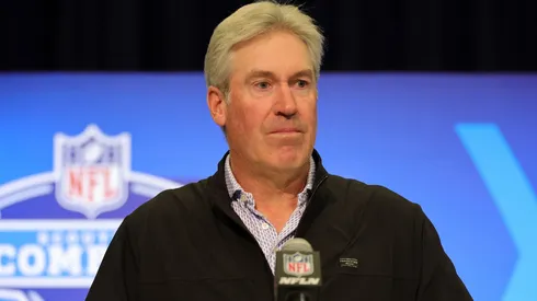Head coach Doug Pederson of the Jacksonville Jaguars speaks to the media during the NFL Combine at the Indiana Convention Center on February 27, 2024 in Indianapolis, Indiana.