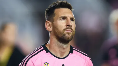 Lionel Messi #10 of Inter Miami looks on prior to a game against the Charlotte FC at Chase Stadium on September 28, 2024 in Fort Lauderdale, Florida. (Photo by Megan Briggs/Getty Images)