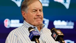 New England Patriots head coach Bill Belichick speaks during a press conference after a game against the New York Jets at Gillette Stadium on January 07, 2024 in Foxborough, Massachusetts.