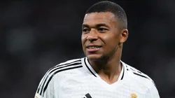 Kylian Mbappé of Real Madrid looks on during the LaLiga match between Real Madrid CF and RCD Espanyol