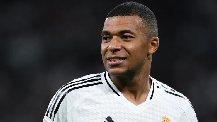 Kylian Mbappé of Real Madrid looks on during the LaLiga match between Real Madrid CF and RCD Espanyol