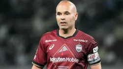Andres Iniesta of Vissel Kobe looks on during the pre-season friendly match between Vissel Kobe and Barcelona at National Stadium on June 06, 2023 in Tokyo, Japan. (Photo by Koji Watanabe/Getty Images)