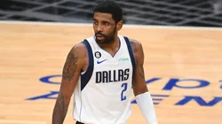 Kyrie Irving looks on during a game between the Dallas Mavericks and the Los Angeles Clippers